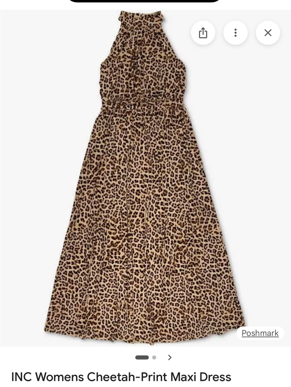INC International Concepts Brown Cheetah-Print Maxi Skirt L
